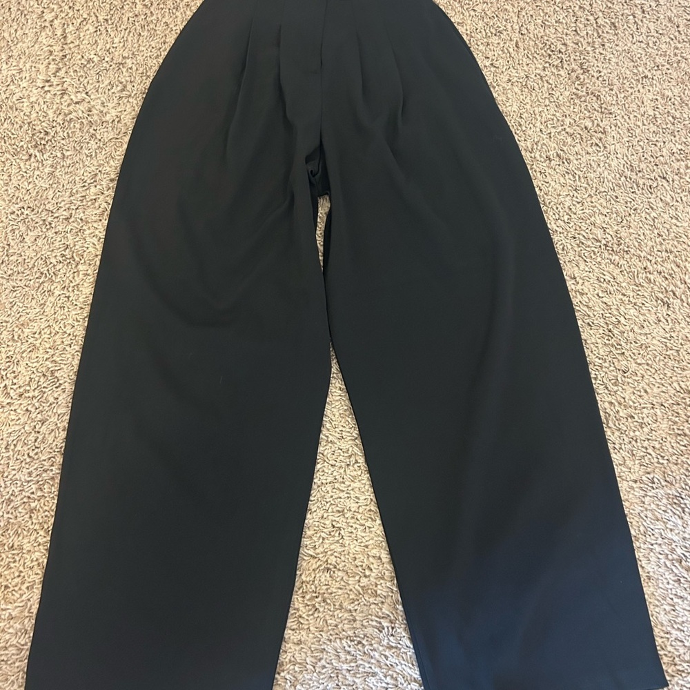 Women’s Black Wide-Leg Trousers/Casual Work Pants